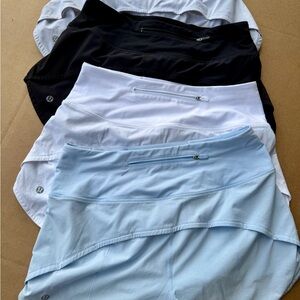 Lululemon Athletic Skirts in Black, White, and Light Blue